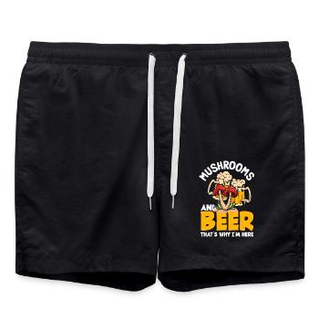 Cueilleur de champignons et amateur de bière - Short de bain - noir - Devant - AI Model Male 185 light (185cm)