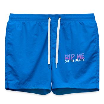 RIP ME OUT THE PLASTIC: Ausdrucksstarke Botschaft - Badeshorts - Cobalt blue - Vorne