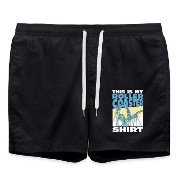 This Is My Achterbahn Shirt Abenteuer für - Badeshorts - Schwarz - Vorne - AI Model Male 185 light (185cm)