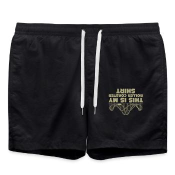 Dies Ist Mein Achterbahn-Shirt Lustiges - Badeshorts - Schwarz - Vorne - AI Model Male 185 light (185cm)