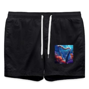 Harfe - Badeshorts - Schwarz - Vorne - AI Model Male 185 light (185cm)