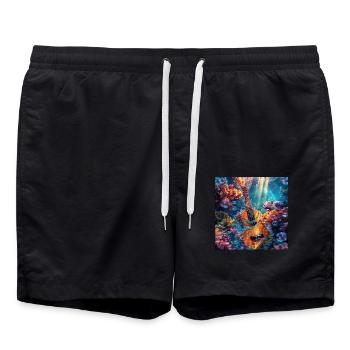 Ukulele - Badeshorts - Schwarz - Vorne - AI Model Male 185 light (185cm)