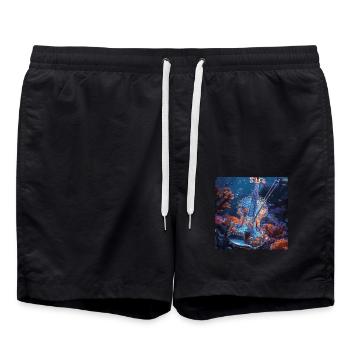Violine - Badeshorts - Schwarz - Vorne - AI Model Male 185 light (185cm)