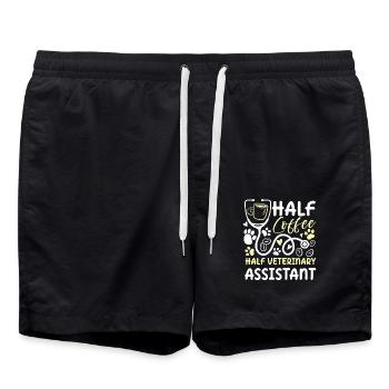 Half Coffee Half Veterinary Assistant - Badeshorts - Schwarz - Vorne - AI Model Male 185 light (185cm)