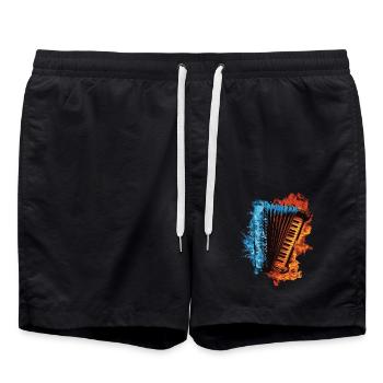Akkordeon - Badeshorts - Schwarz - Vorne - AI Model Male 185 light (185cm)