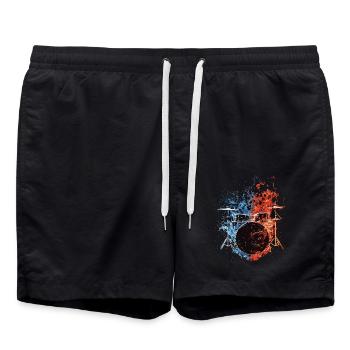 Schlagzeug - Badeshorts - Schwarz - Vorne - AI Model Male 185 light (185cm)