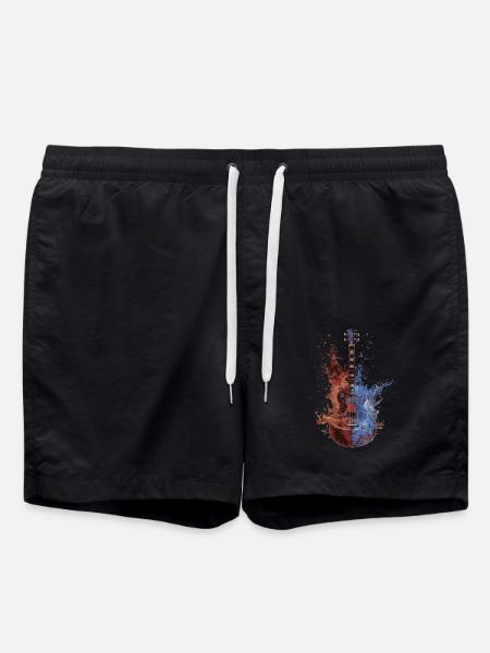 Gitarre - Badeshorts - Schwarz