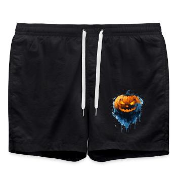 Cadeau d’Halloween Femmes Citrouille Hommes Enfants - Short de bain - noir - Devant - AI Model Male 185 light (185cm)