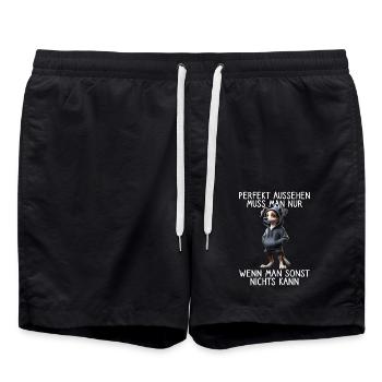 chien drôle disant amoureux des animaux chien drôle chien - Short de bain - noir - Devant - AI Model Male 185 light (185cm)
