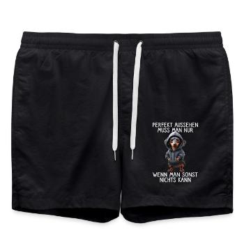 chien drôle disant amoureux des animaux chien drôle chien - Short de bain - noir - Devant - AI Model Male 185 light (185cm)