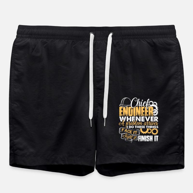 Chief Engineer Solves Problem - Swim Trunks - black
