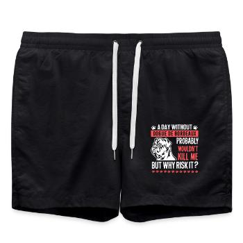 Day Without Dogue De Bordeaux - Swim Trunks - black - Front - AI Model Male 185 light (185cm)