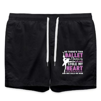 Ballet Dancer Mom - Swim Trunks - black - Front - AI Model Male 185 light (185cm)