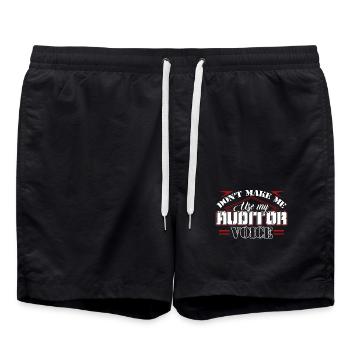 Don't Make Me Use My Auditor Voice - Swim Trunks - black - Front - AI Model Male 185 light (185cm)