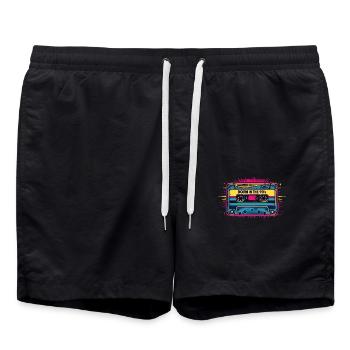 Né dans les années 90 Cassette Look rétro Fans des années 90 - Short de bain - noir - Devant - AI Model Male 185 light (185cm)