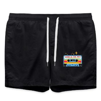 Né dans les années 90 Cassette Look rétro Fans des années 90 - Short de bain - noir - Devant - AI Model Male 185 light (185cm)