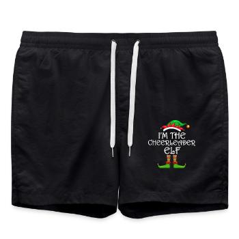 I'm The Cheerleader Elf Shirt Matching Family - Swim Trunks - black - Front - AI Model Male 185 light (185cm)