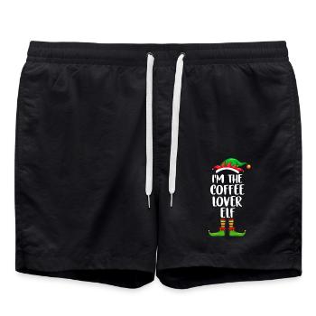 Je suis l’amoureux du café Chemise elfe assortie famille - Short de bain - noir - Devant - AI Model Male 185 light (185cm)