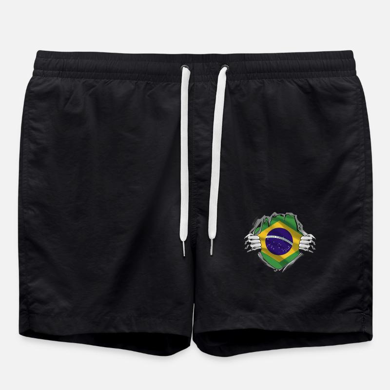 Drapeau brésilien Force Fierté - Short de bain - noir
