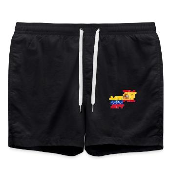 Venezuela Espagne Drapeau Espagnols Vénézuéliens - Short de bain - noir - Devant - AI Model Male 185 light (185cm)