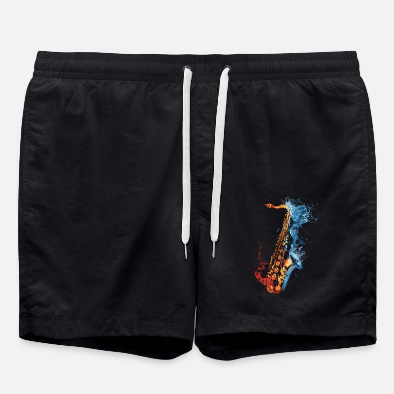 Saxophon - Badeshorts - Schwarz