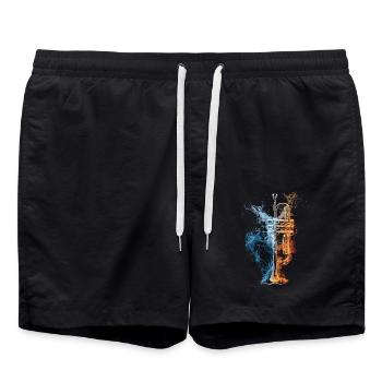 Trompete - Badeshorts - Schwarz - Vorne - AI Model Male 185 light (185cm)