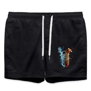 Tuba - Badeshorts - Schwarz - Vorne - AI Model Male 185 light (185cm)