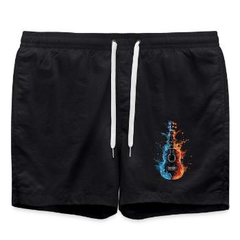 Ukulele - Badeshorts - Schwarz - Vorne - AI Model Male 185 light (185cm)