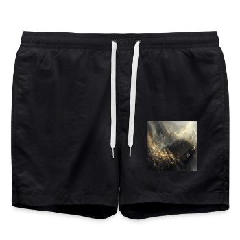 Akkordeon - Badeshorts - Schwarz - Vorne - AI Model Male 185 light (185cm)