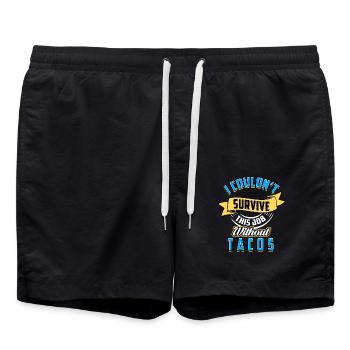 Je ne pourrais pas survivre sans l’humour de Tacos Job - Short de bain - noir - Devant - AI Model Male 185 light (185cm)