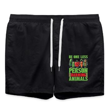 Vegetarian Be One Less Person Veganism Vegetarians - Badeshorts - Schwarz - Vorne - AI Model Male 185 light (185cm)