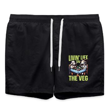 Vegetarian Livin' Life On The Veg Healthy Eating - Badeshorts - Schwarz - Vorne - AI Model Male 185 light (185cm)