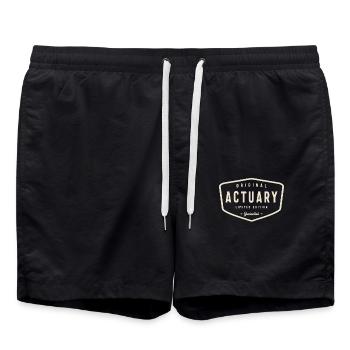 Zeitloser Stil für Aktuare - Badeshorts - Schwarz - Vorne - AI Model Male 185 light (185cm)
