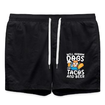 Will Groom Dogs For Tacos And Beer für einen - Badeshorts - Schwarz - Vorne - AI Model Male 185 light (185cm)