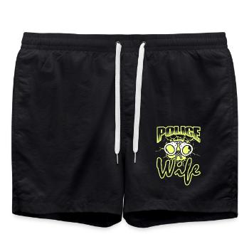Proud To Be Police Wife - Swim Trunks - black - Front - AI Model Male 185 light (185cm)