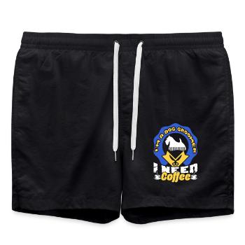 I am A Dog Groomer I Need Coffee - Swim Trunks - black - Front - AI Model Male 185 light (185cm)