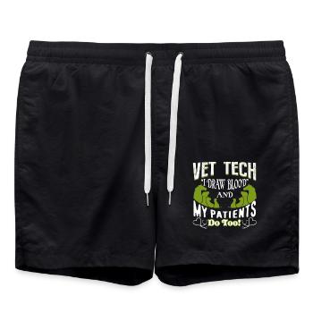 Vet Tech I Draw Blood And My Patients Do Too - Swim Trunks - black - Front - AI Model Male 185 light (185cm)