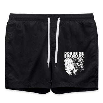 Dogue De Bordeaux Because People Suck - Swim Trunks - black - Front - AI Model Male 185 light (185cm)