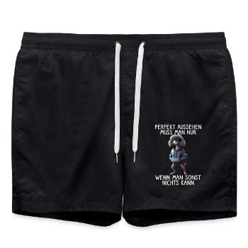chien drôle disant amoureux des animaux chien drôle chien - Short de bain - noir - Devant - AI Model Male 185 light (185cm)
