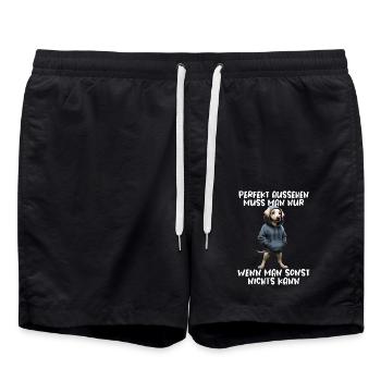 chien drôle disant amoureux des animaux chien drôle chien - Short de bain - noir - Devant - AI Model Male 185 light (185cm)