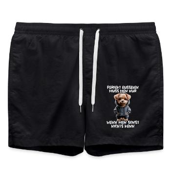 chien drôle disant amoureux des animaux chien drôle chien - Short de bain - noir - Devant - AI Model Male 185 light (185cm)