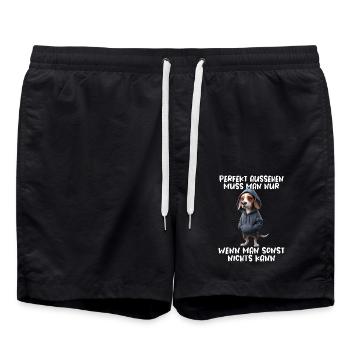 chien drôle disant amoureux des animaux chien drôle chien - Short de bain - noir - Devant - AI Model Male 185 light (185cm)