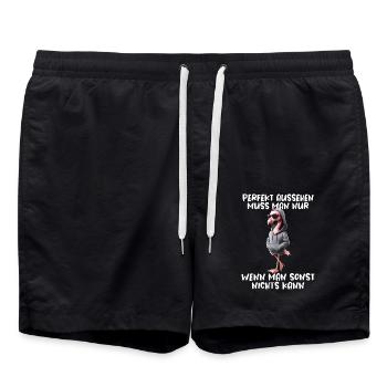 Funny Flamingo Saying Animal Lover Funny Bird - Swim Trunks - black - Front - AI Model Male 185 light (185cm)