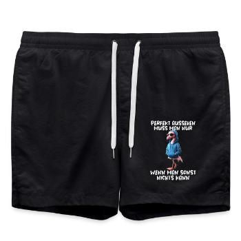 Funny Flamingo Saying Animal Lover Funny Bird - Swim Trunks - black - Front - AI Model Male 185 light (185cm)