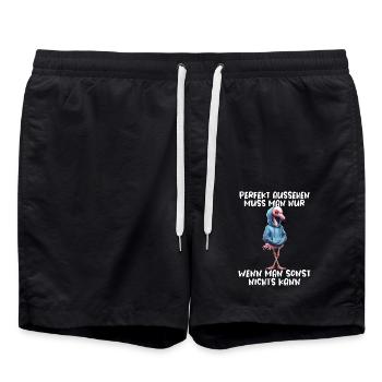 Funny Flamingo Saying Animal Lover Funny Bird - Swim Trunks - black - Front - AI Model Male 185 light (185cm)