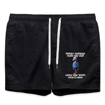 Funny Flamingo Saying Animal Lover Funny Bird - Swim Trunks - black - Front - AI Model Male 185 light (185cm)