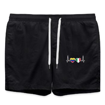 Venezuela Italie Heartbeat Drapeau Vénézuéliens - Short de bain - noir - Devant - AI Model Male 185 light (185cm)