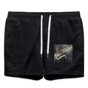 Saxophon - Badeshorts - Schwarz - Vorne - AI Model Male 185 light (185cm)