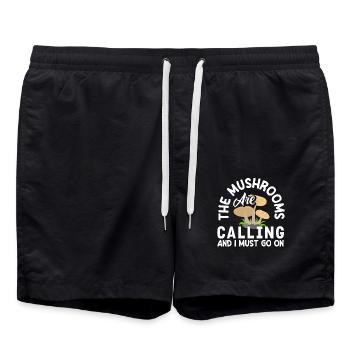 Mushroom pickers calling the mushrooms and I have to go - Swim Trunks - black - Front - AI Model Male 185 light (185cm)
