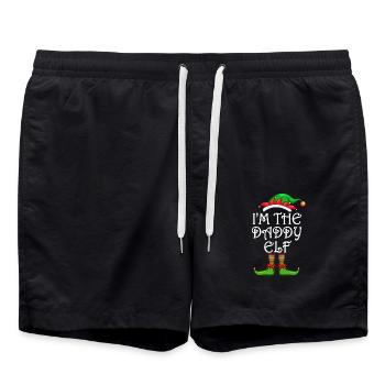 I'm The Daddy Elf Shirt Matching Family Group - Badeshorts - Schwarz - Vorne - AI Model Male 185 light (185cm)